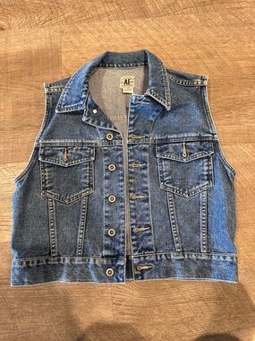 Unisex American Eagle Outfitters Classic Blue Denim Vest Size M